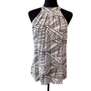 New SANTIKI Women's White/Black Halter Neck Layla Top Size M